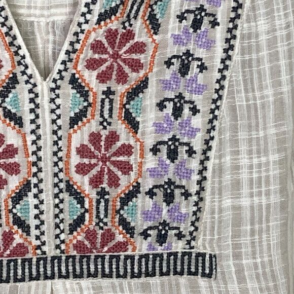 Anthropologie Floreat Tank Top Womens 8 Boho Floral Embroidered Sleeveless NWT - Picture 8 of 16